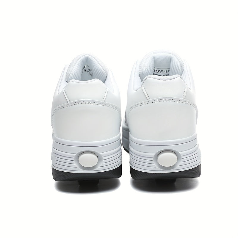 Solid Lace Up Roller Shoes For Boy's Teens