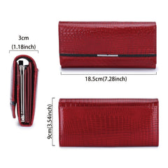 Women's Classic Leather Bi-fold Wallet with Snap Closure