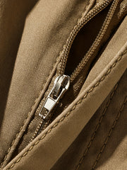 Men's Solid Casual Trousers with Zipper Pockets