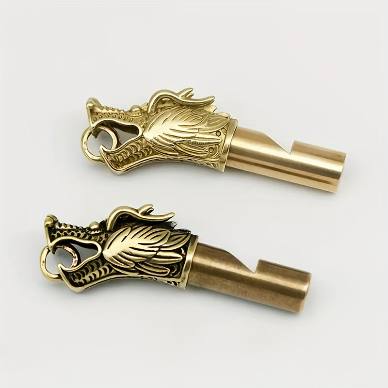 Brass Whistle Keychain Pendant for Camping Emergency