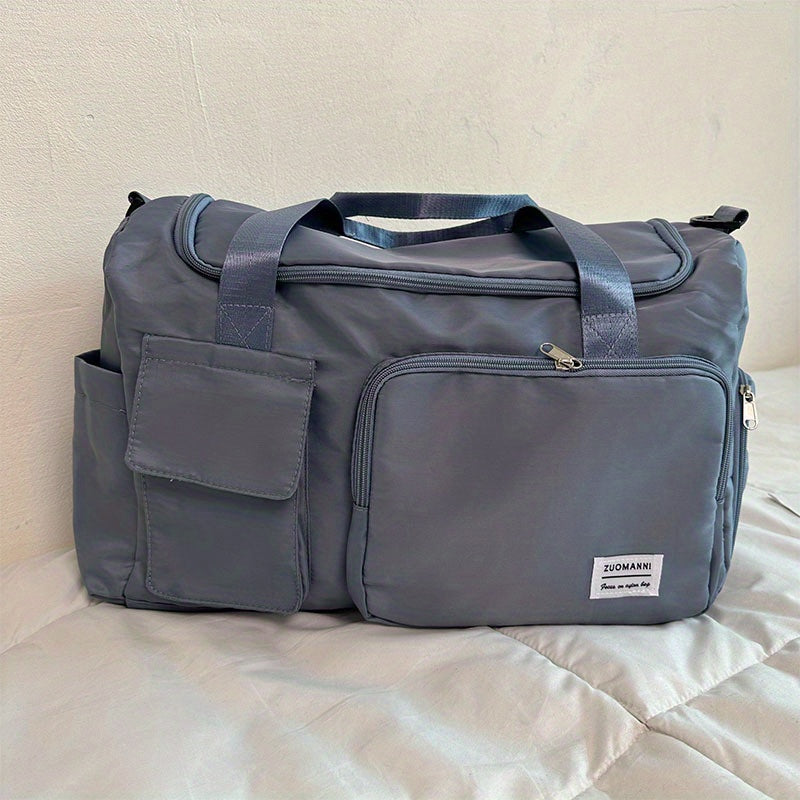 Large Capacity Weekend Bag with Side Shoe Pocket and Double Handles