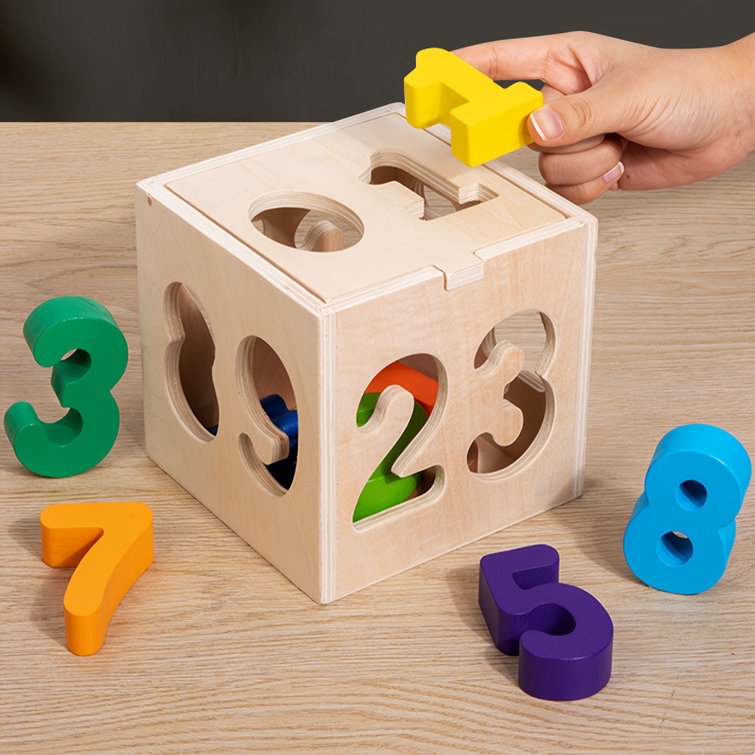 Toddler Number Shape Matching Blocks Educational Toy