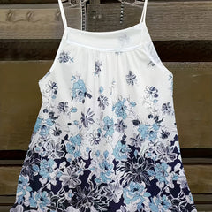 Floral Print Plus Size Cami Top Medium Stretch