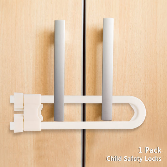 Tinabless U Shaped Sliding Cabinet Locks - Child Proof Latches