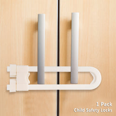 Tinabless U Shaped Sliding Cabinet Locks - Child Proof Latches