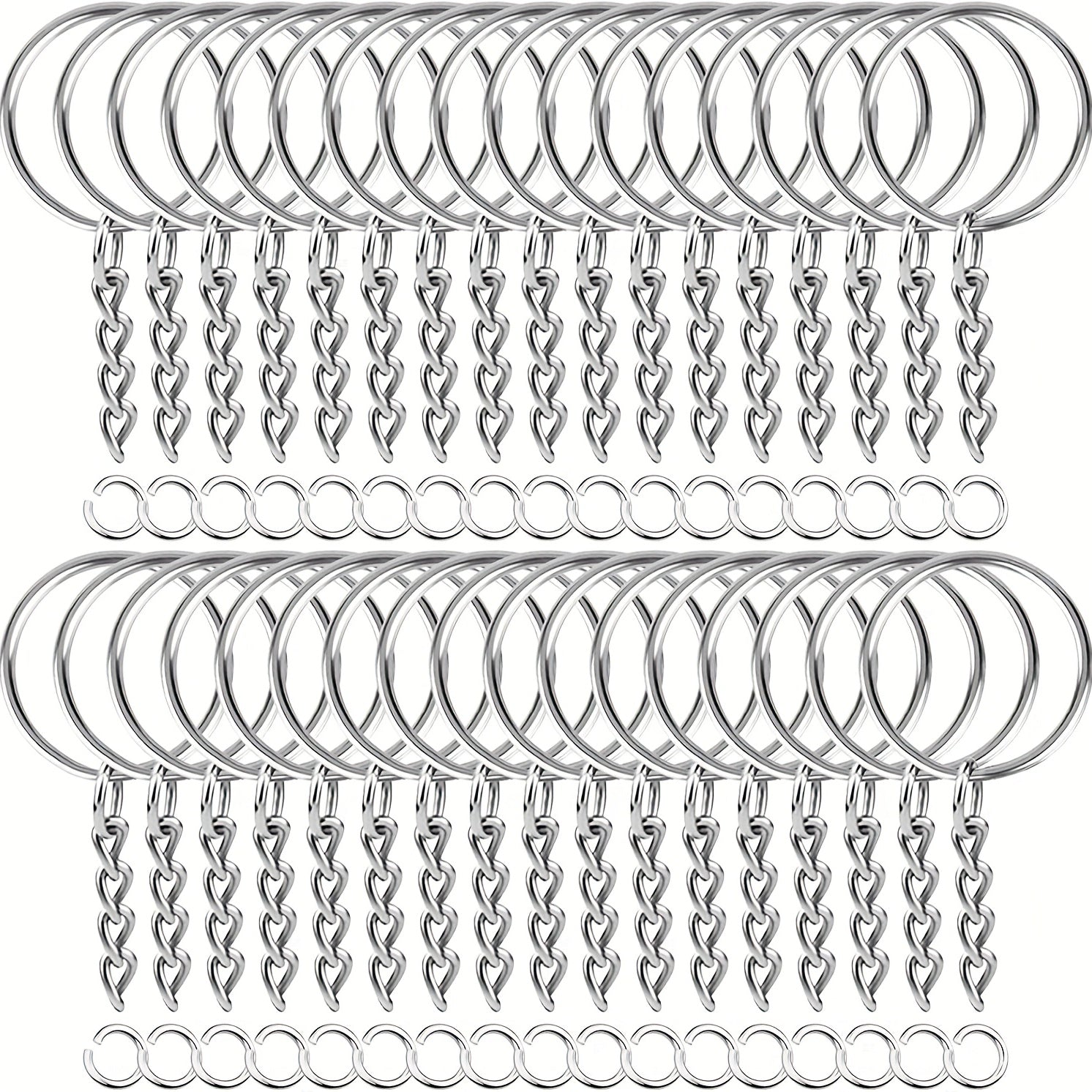 100pcs Keychain Kit w/ 50 Chain Keychains & 50 Jump Ring