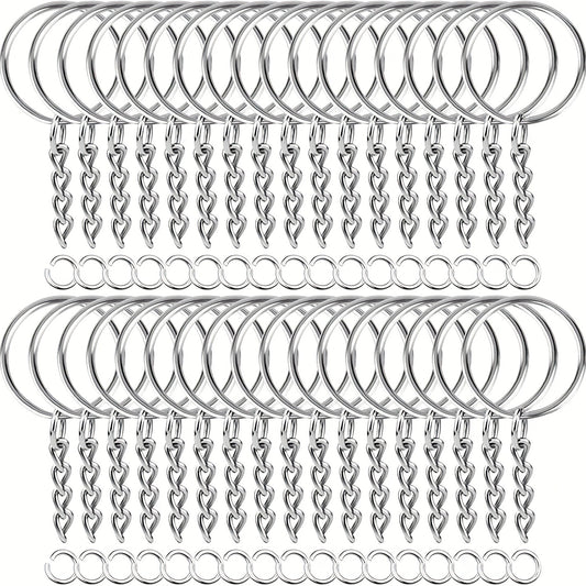 100pcs Keychain Kit w/ 50 Chain Keychains & 50 Jump Ring