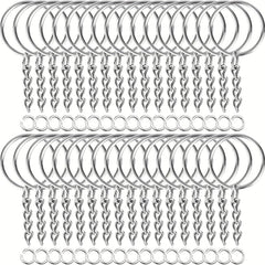 100pcs Keychain Kit w/ 50 Chain Keychains & 50 Jump Ring