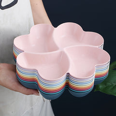 4 Compartment Heart Shaped Serving Dish Tray Unbreakable Chip & Dip Platter