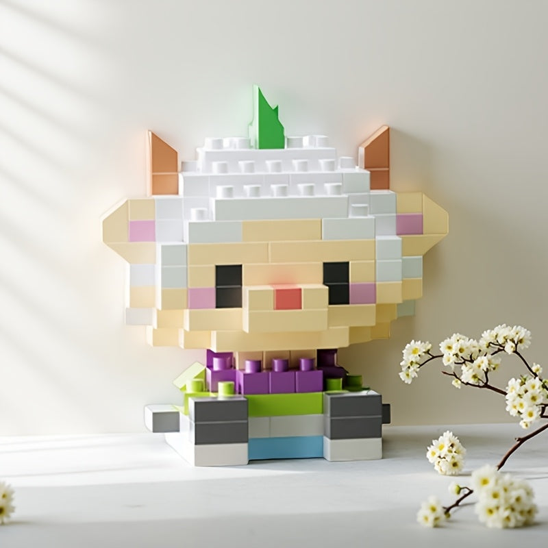 Goat Animal Cartoon Building Block Home Decor Educational Toy