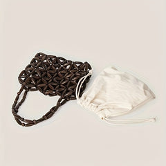 Vintage Bead Braided Satchel Bag Lightweight Classic Bag