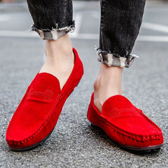 Women's Lightweight Red Loafers Slip On Shoes