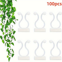 100pcs Plant Climbing Wall Clip Self-Adhesive Hooks