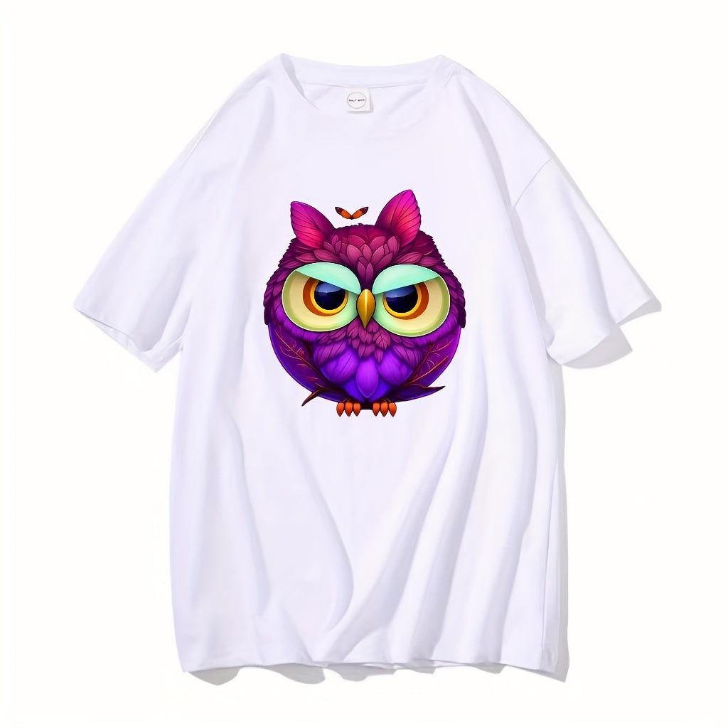 2pcs Purple Owl Heat Transfer Film Iron Clothes DIY Patch Paste Washable
