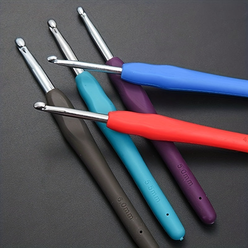 1pc Multicolor Handle Crochet Hook 2-10mm Knitting Tool for Handwork Hobby Craft