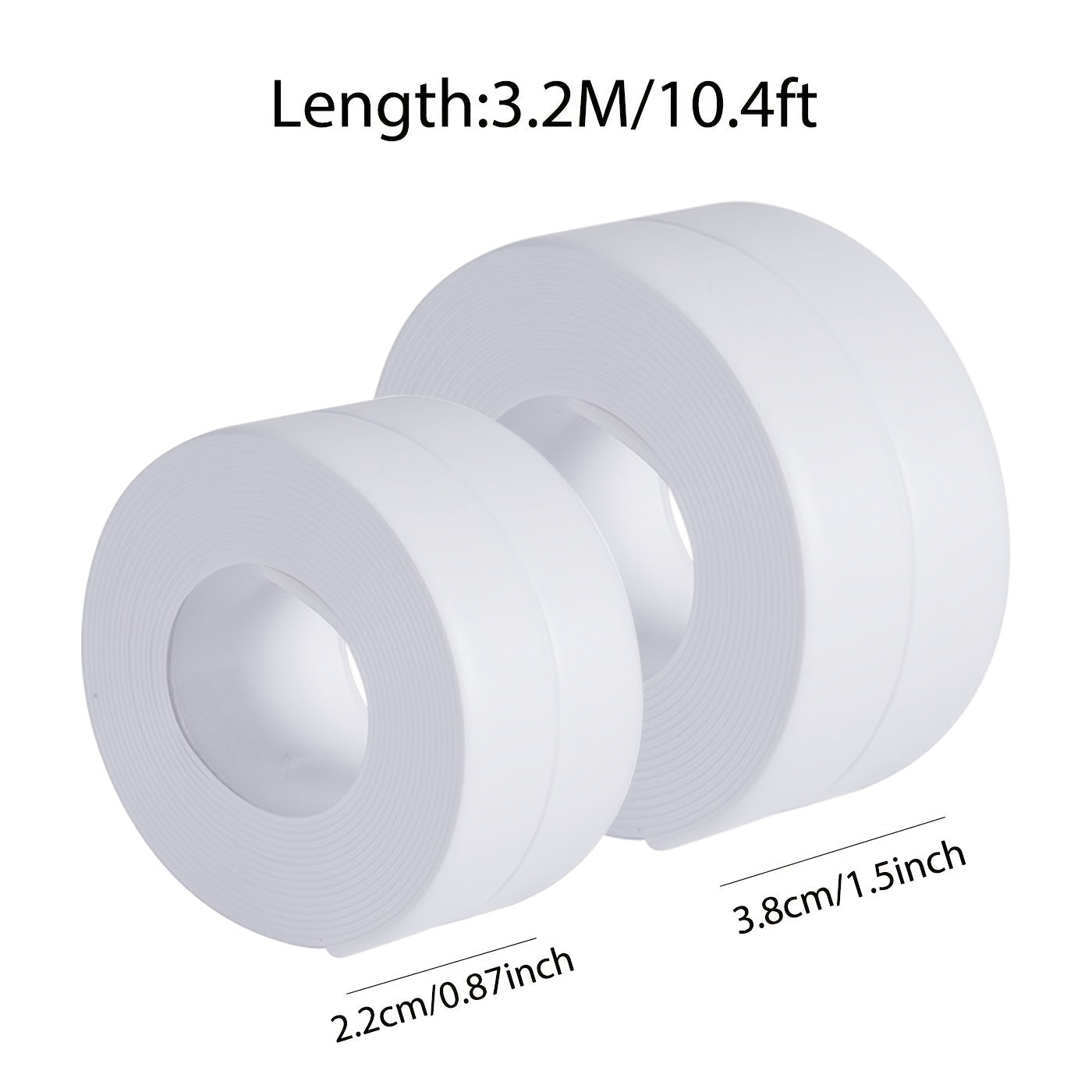 10.4ft Self Adhesive PVC Waterproof Sealing Strip Tape for Bathroom Sink Bath