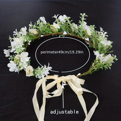 Boho Flower Wreath Headdress for Wedding Bride