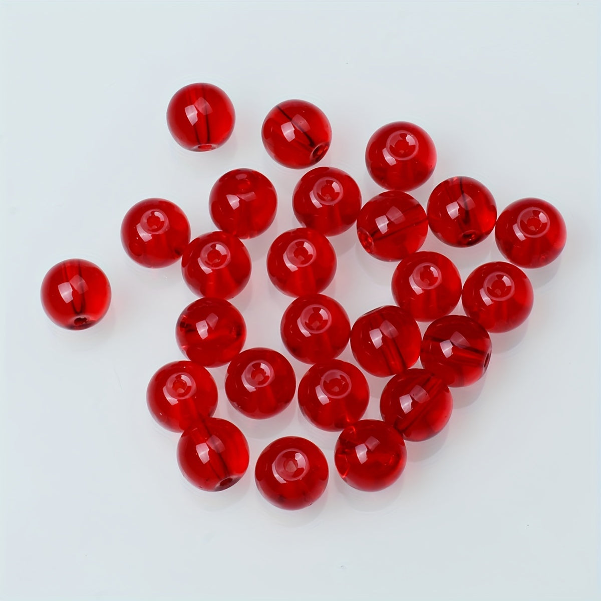 25 Glass Round Beads 0.31" for DIY Jewelry Making