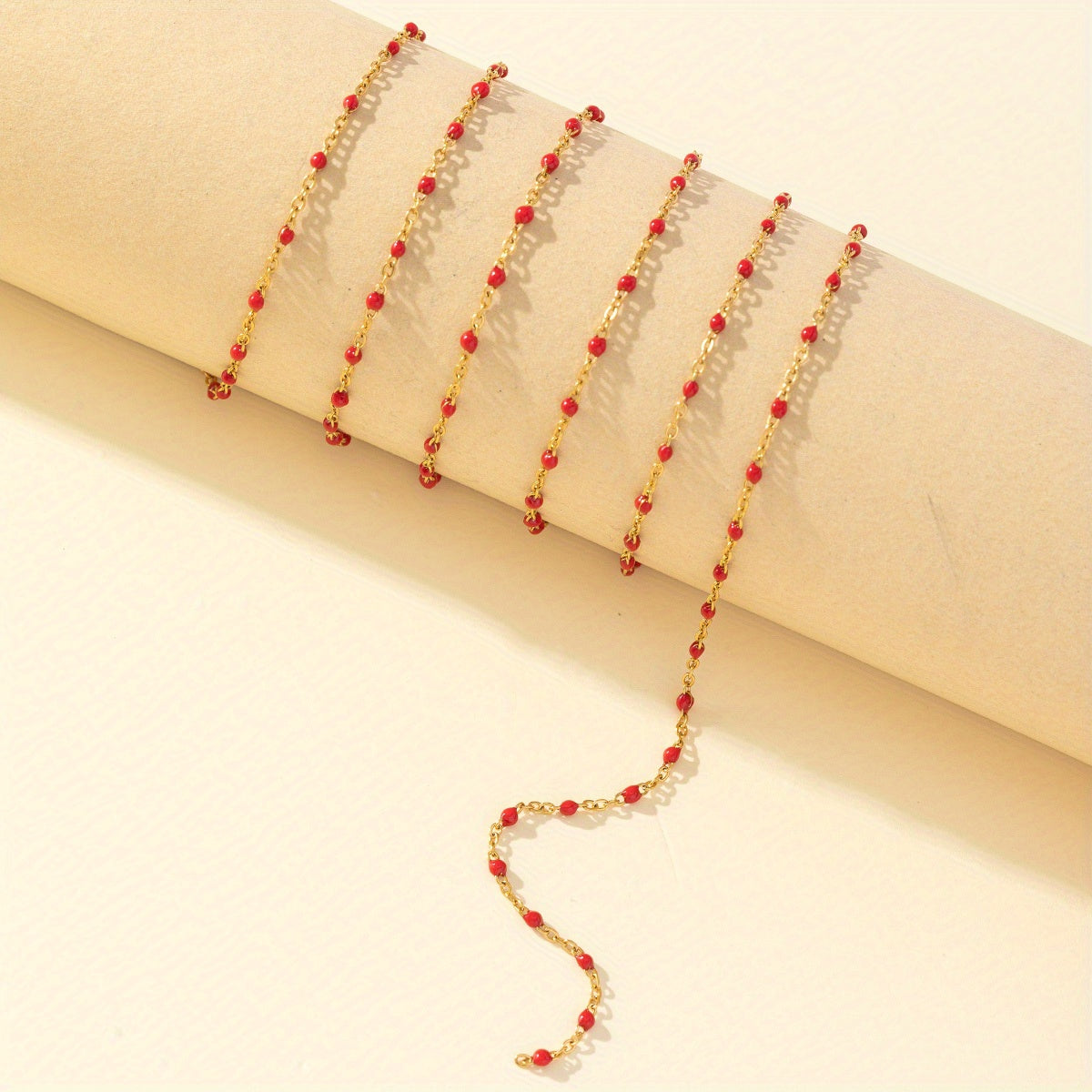 1pc 1M Colorful Drip Oil Chain Necklace Bracelet Waist Chain Red Stainless Steel
