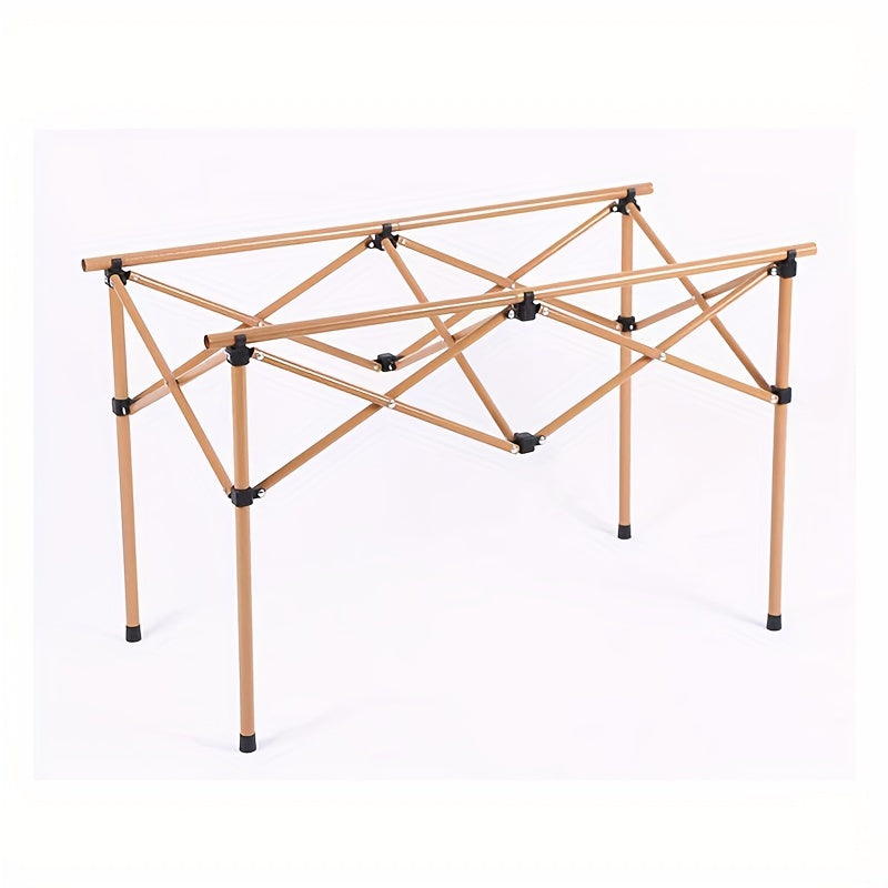 Portable Foldable Wood Grain Table Outdoor Camping Garden