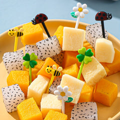 16pcs Cartoon Fruit Fork Small Fork Bento Box Decoration Toothpicks