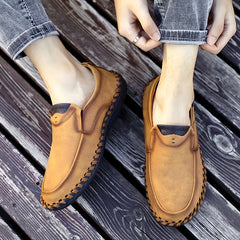 Men's Stitching Loafer Shoes Lightweight Slip On Flat Shoes
