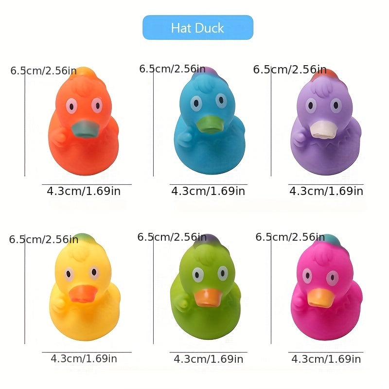 6pcs Duck Bath Toys Baby Shower Pool Float Halloween Party Favor Decor