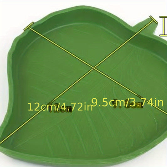 Reptile Leaf Food Water Bowl Tortoise Leaf Shape Dish