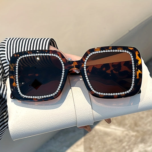 Y2K Square Sunglasses Rhinestone Candy UV400 Sun Shades