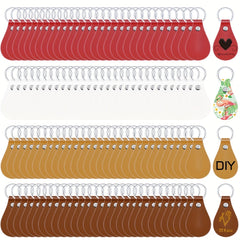 30pcs DIY Leather Key Fob Kit with Rivets and Key Rings