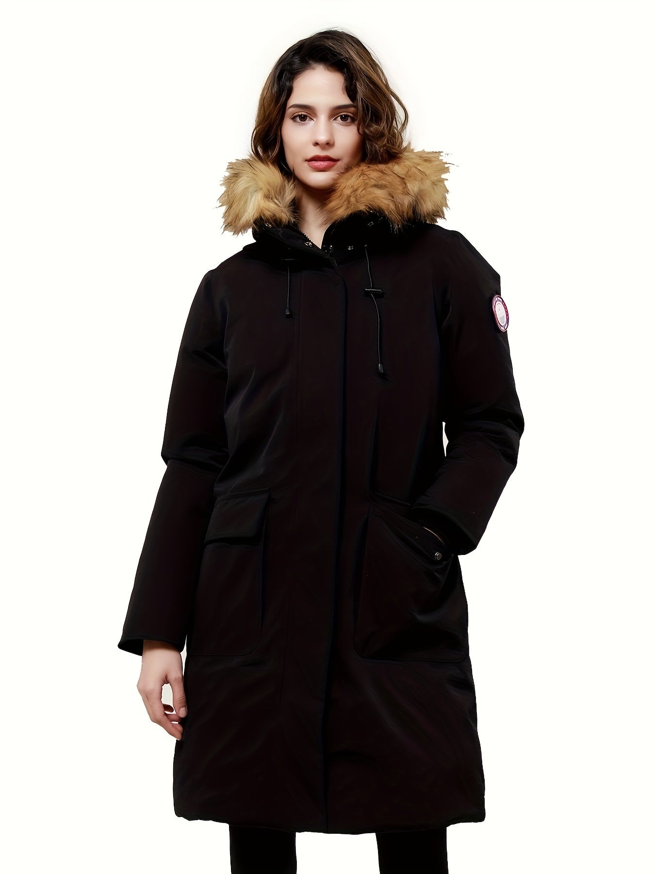 Women's Down Parka Jacket Insulated Thermal Winter Hooded Coat