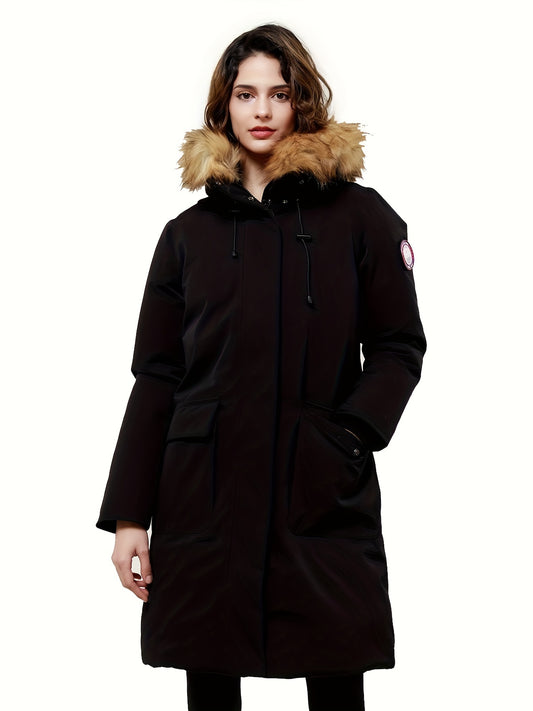 Women's Down Parka Jacket Insulated Thermal Winter Hooded Coat