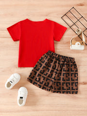 Boys Crossbody Bag Print T-shirt & Shorts Set