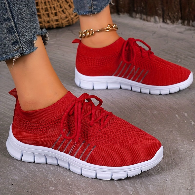Women's Mesh Breathable Running Shoes Lace up Sneakers