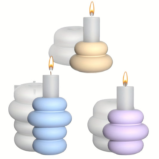 Candlestick Silicone Mold for DIY Cement Gypsum Resin Candle Aromatherapy