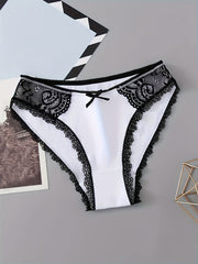 6pcs Lace Briefs Comfy Stretchy Intimates Panties Women's Lingerie