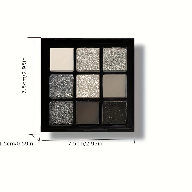 Mini 9 Palette Gray Shimmer Matte Smoky Gothic Style Eyeshadow