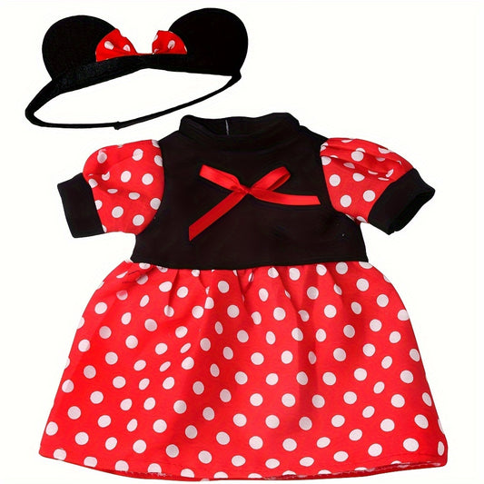 2-Piece Christmas Dress & Hair Band Set for 18-Inch Dolls