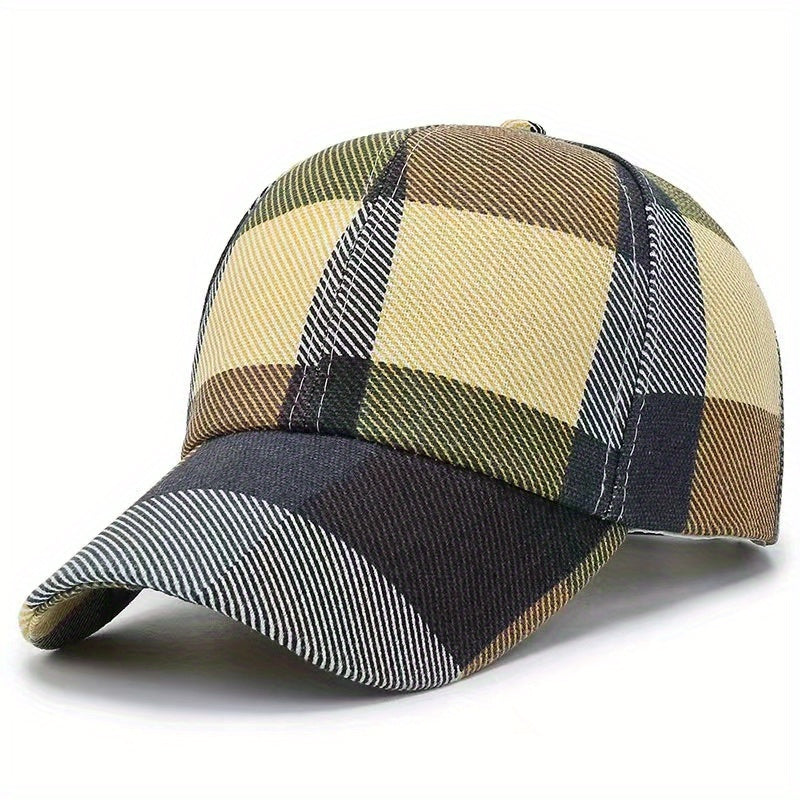Unisex Plaid Flower Peaked Cap Baseball Cap Sun Hat