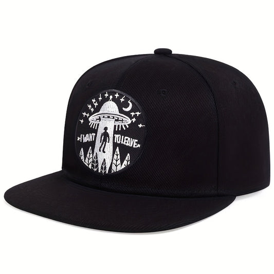 Alien Embroidery Snapback Hat Hip Hop Spaceship Baseball Cap