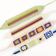 Boho Style Knitted Headband Flower Crochet Hair Band