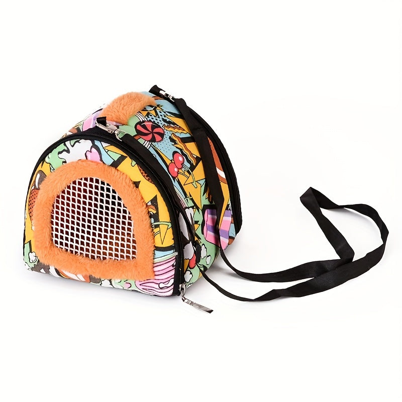 Cartoon Graphic Pet Outing Carrier Bag For Small Pets
