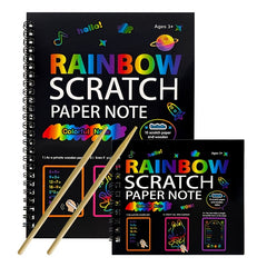 2pcs Rainbow Scratch Art Notebook - Creative Set for Teens