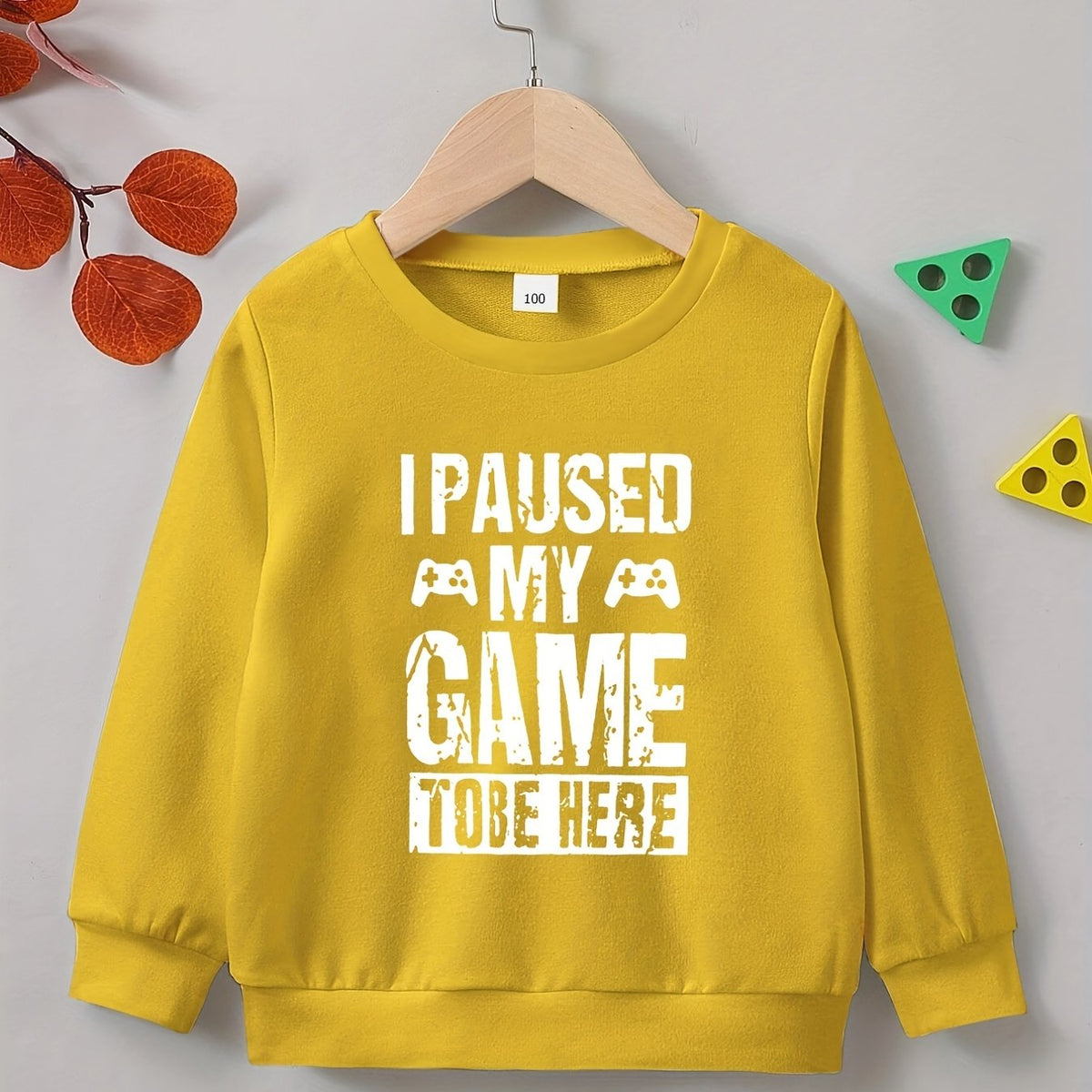 PAUSED MY GAME TO BE HERE Boys Sweatshirt