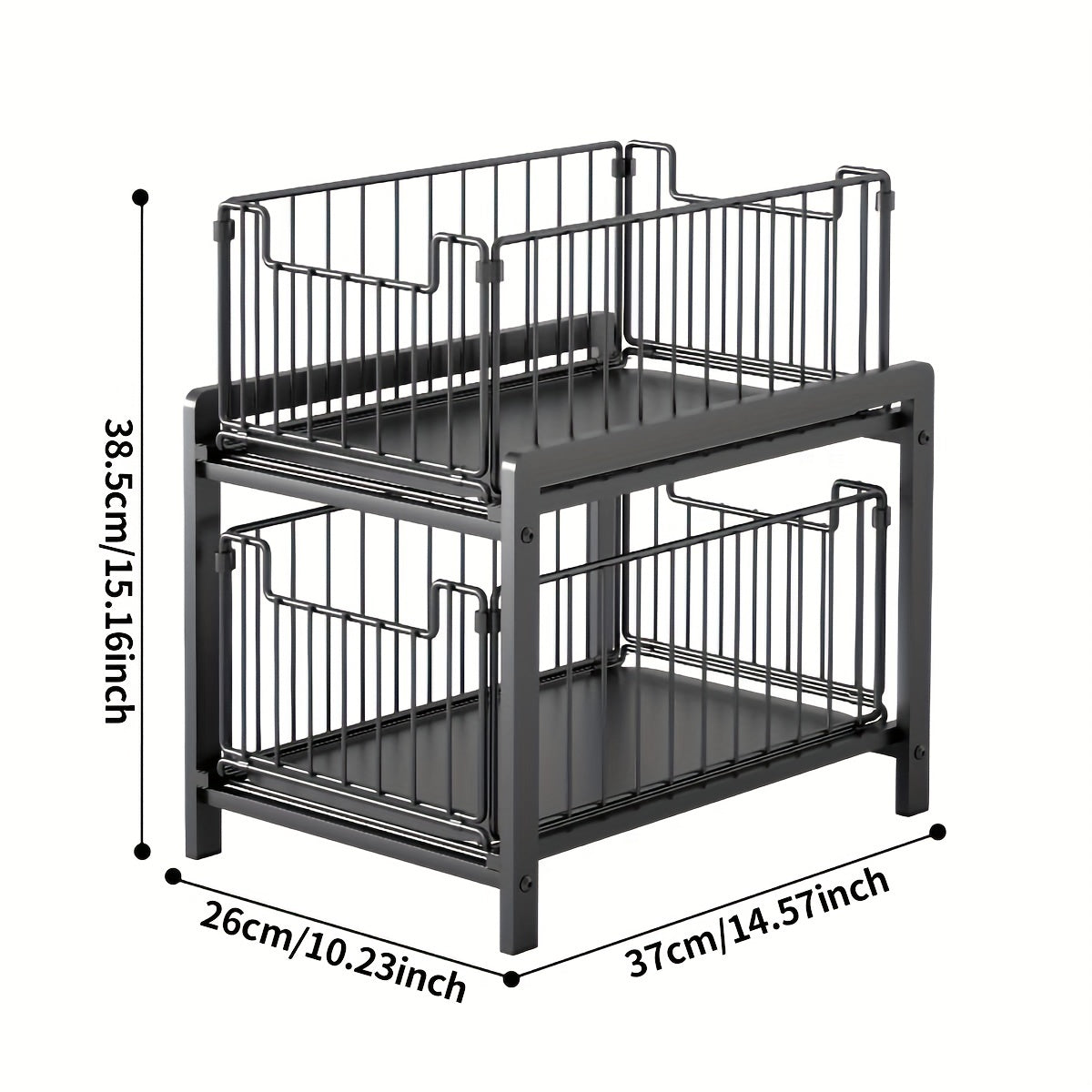 2 Tier Under Sink Cabinets Organizer Sliding Storage Drawer