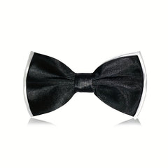 Double Layer Wedding Bow Tie for Men Business Groom Wine Red