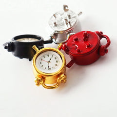 1:12 Scale Dollhouse Metal Alarm Clock Simulation Bedroom Scene Decor Model