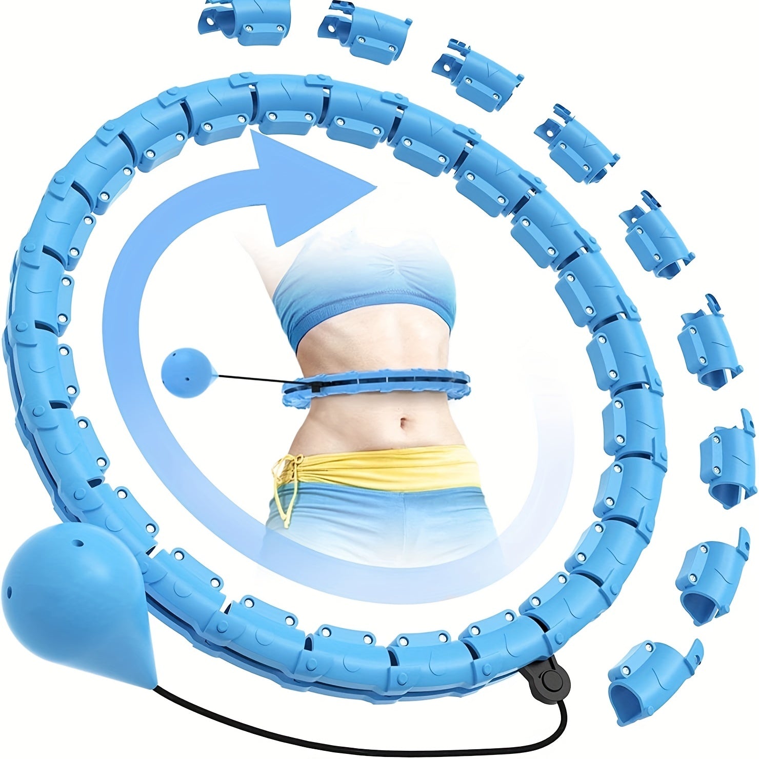 Adjustable 2 in 1 Exercise Hoops with 24 Chain Loops