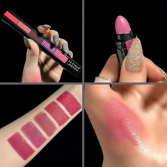 Matte Velvet Lipstick Set Red Nude 5 in 1 Moisturizing Waterproof Lip
