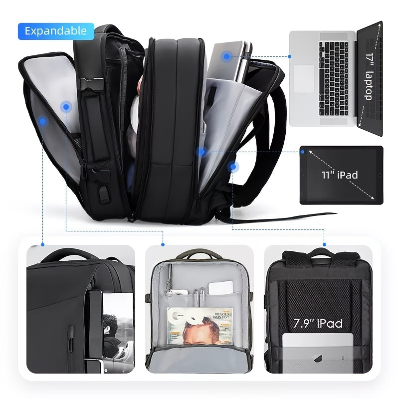 18 Cm Laptop Backpack Raincoat Male Bag USB Recharging Anti-thief Travel